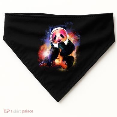 Astronaut Panda Galaxy Splatter USA-Made Doggie Bandana