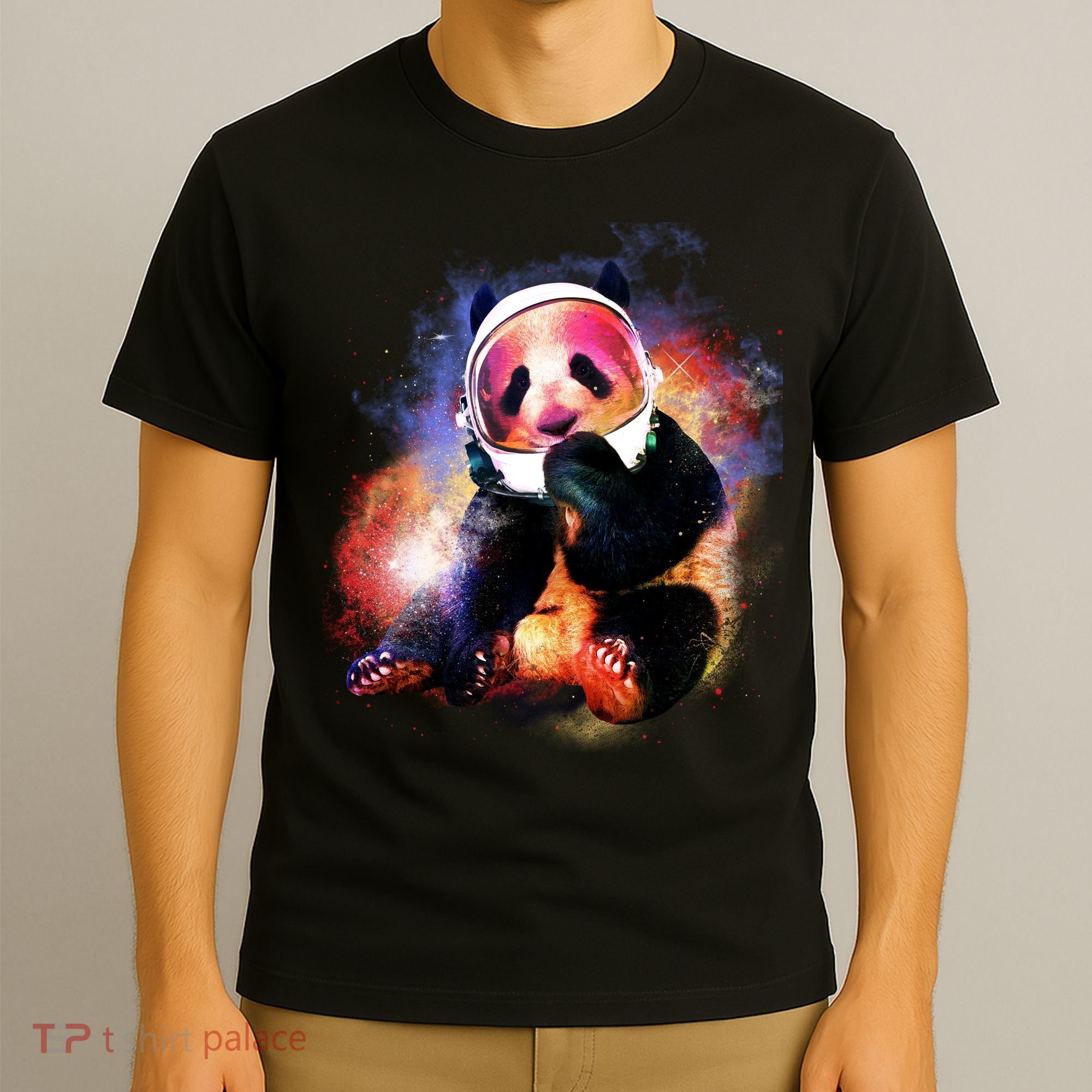 Astronaut Panda Galaxy Splatter T-Shirt