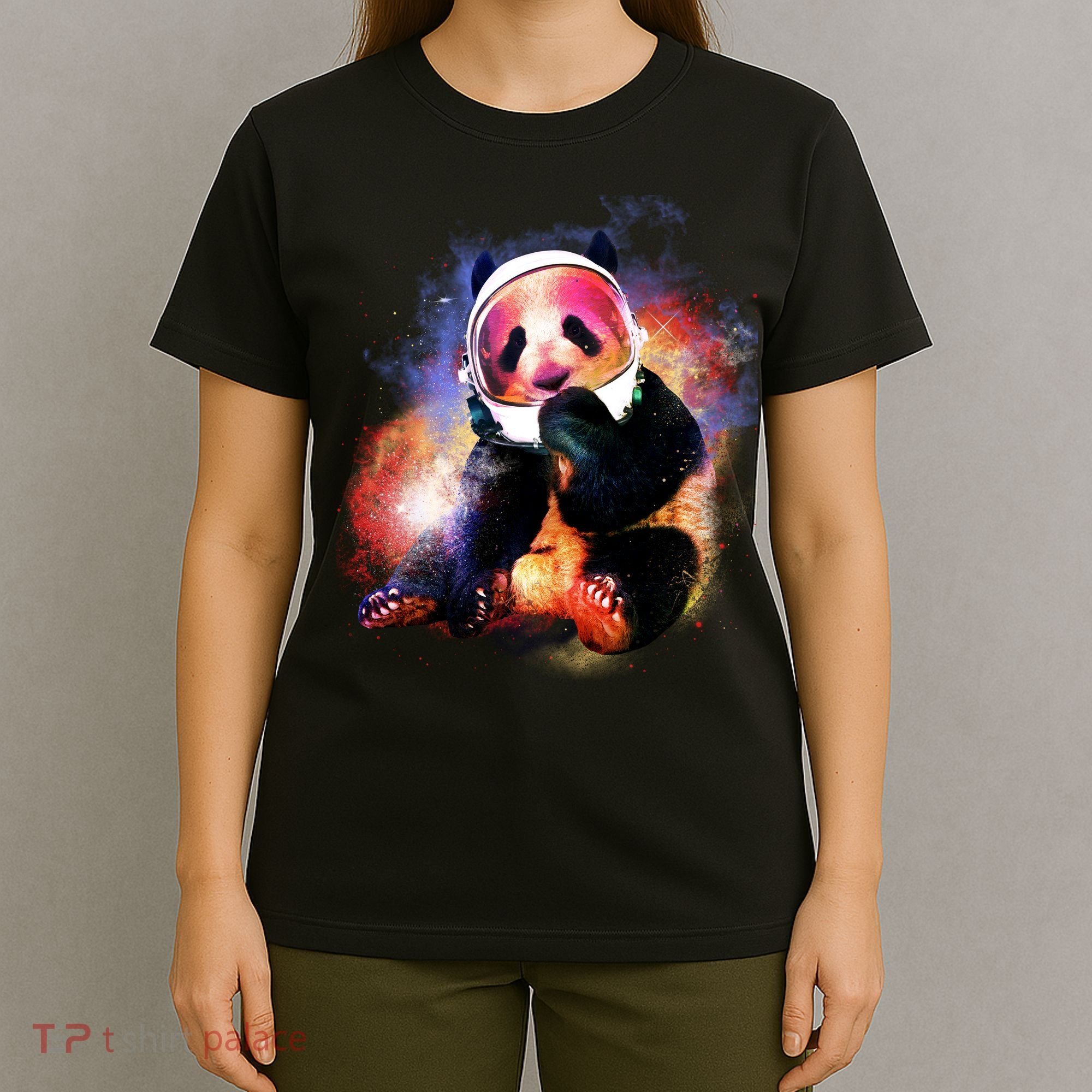 Astronaut Panda Galaxy Splatter T-Shirt