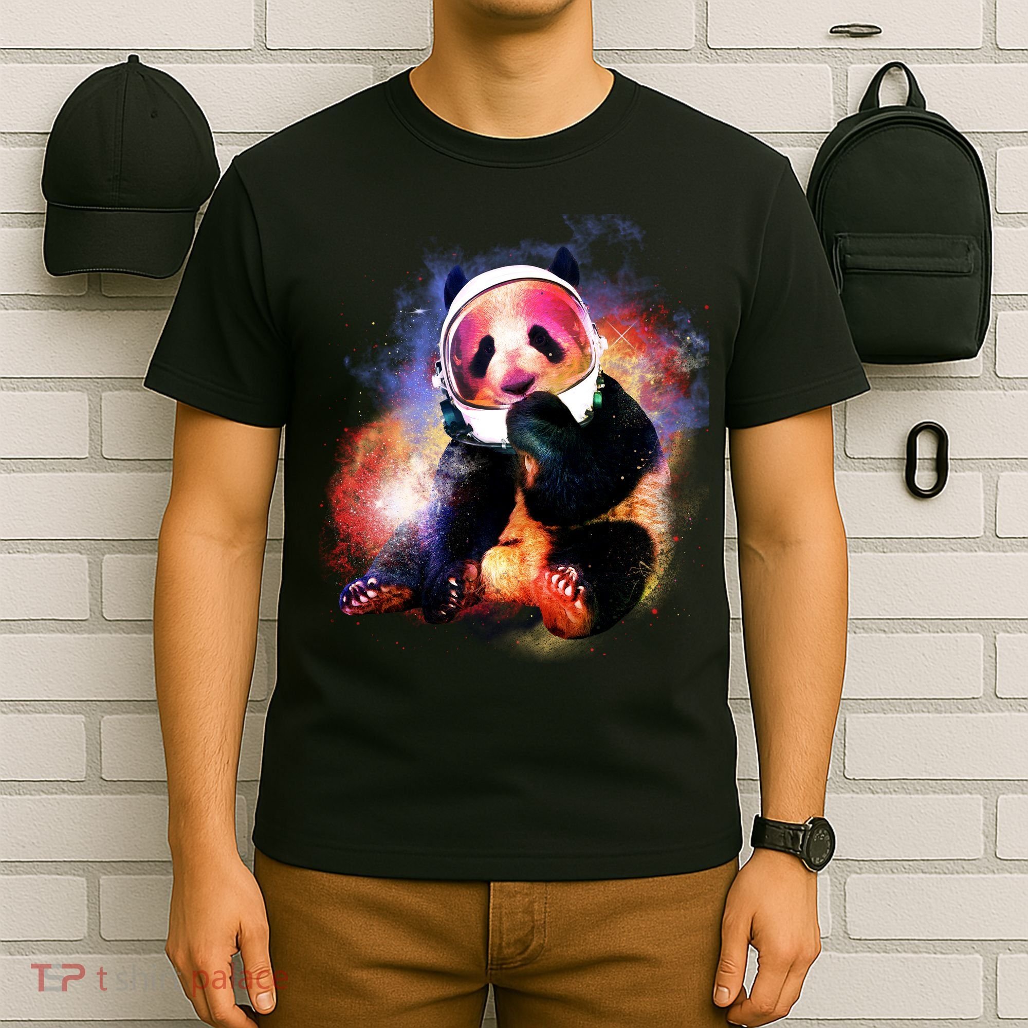 Astronaut Panda Galaxy Splatter T-Shirt