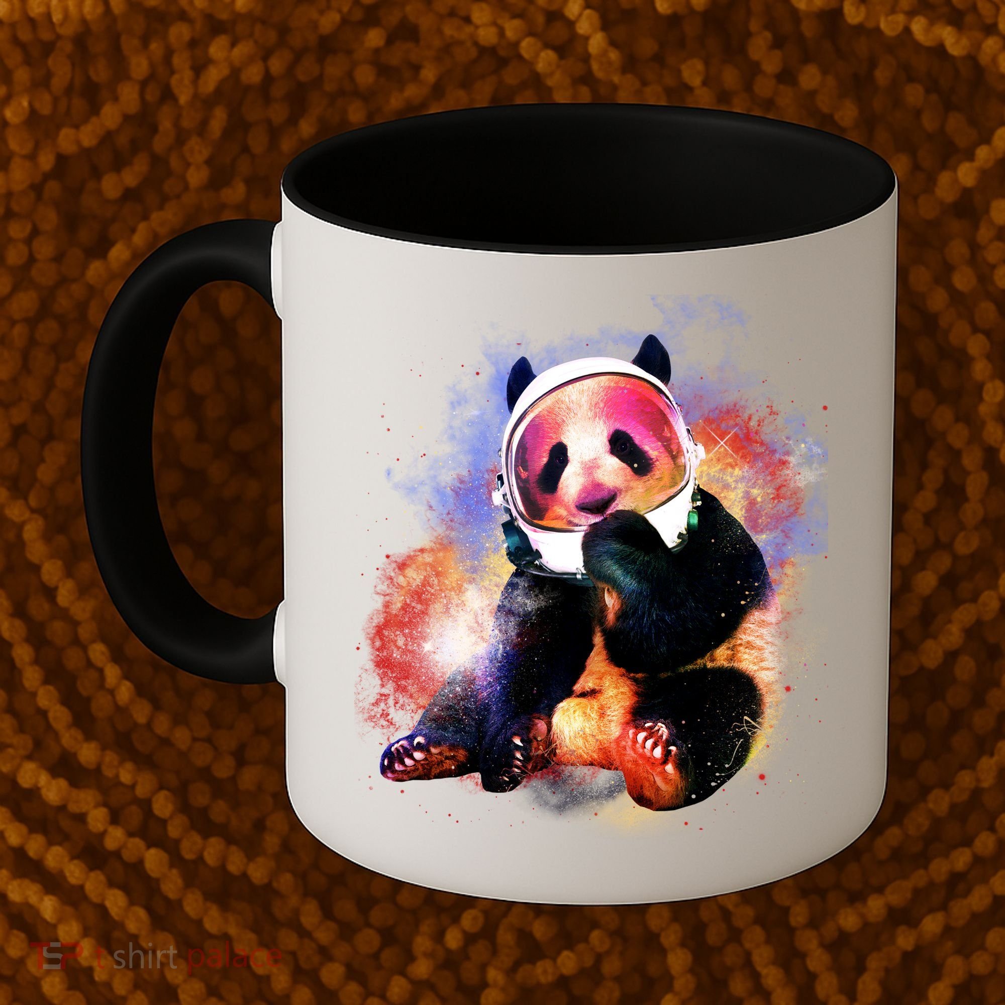 Astronaut Panda Galaxy Splatter Coffee Mug