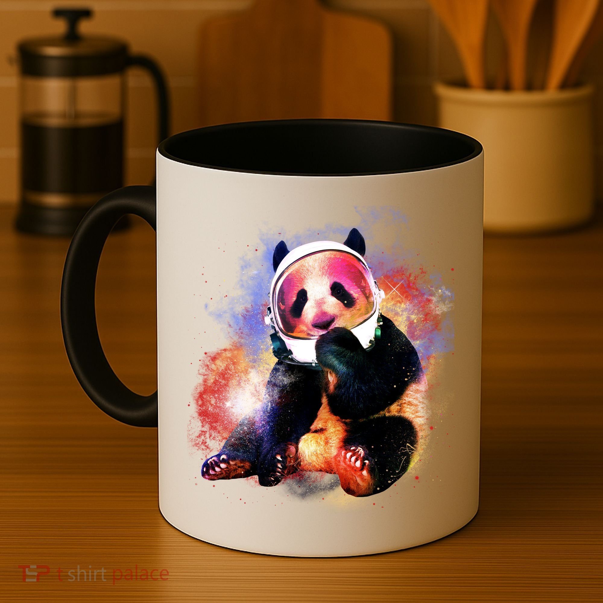 Astronaut Panda Galaxy Splatter Coffee Mug