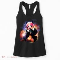 Astronaut Panda Galaxy Splatter Women's Tank Top thumb 0
