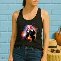 Astronaut Panda Galaxy Splatter Women's Tank Top thumb 2