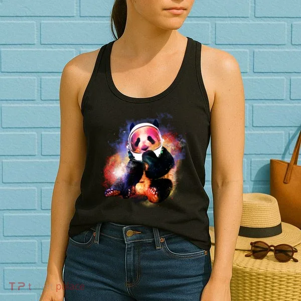 Astronaut Panda Galaxy Splatter Women's Tank Top