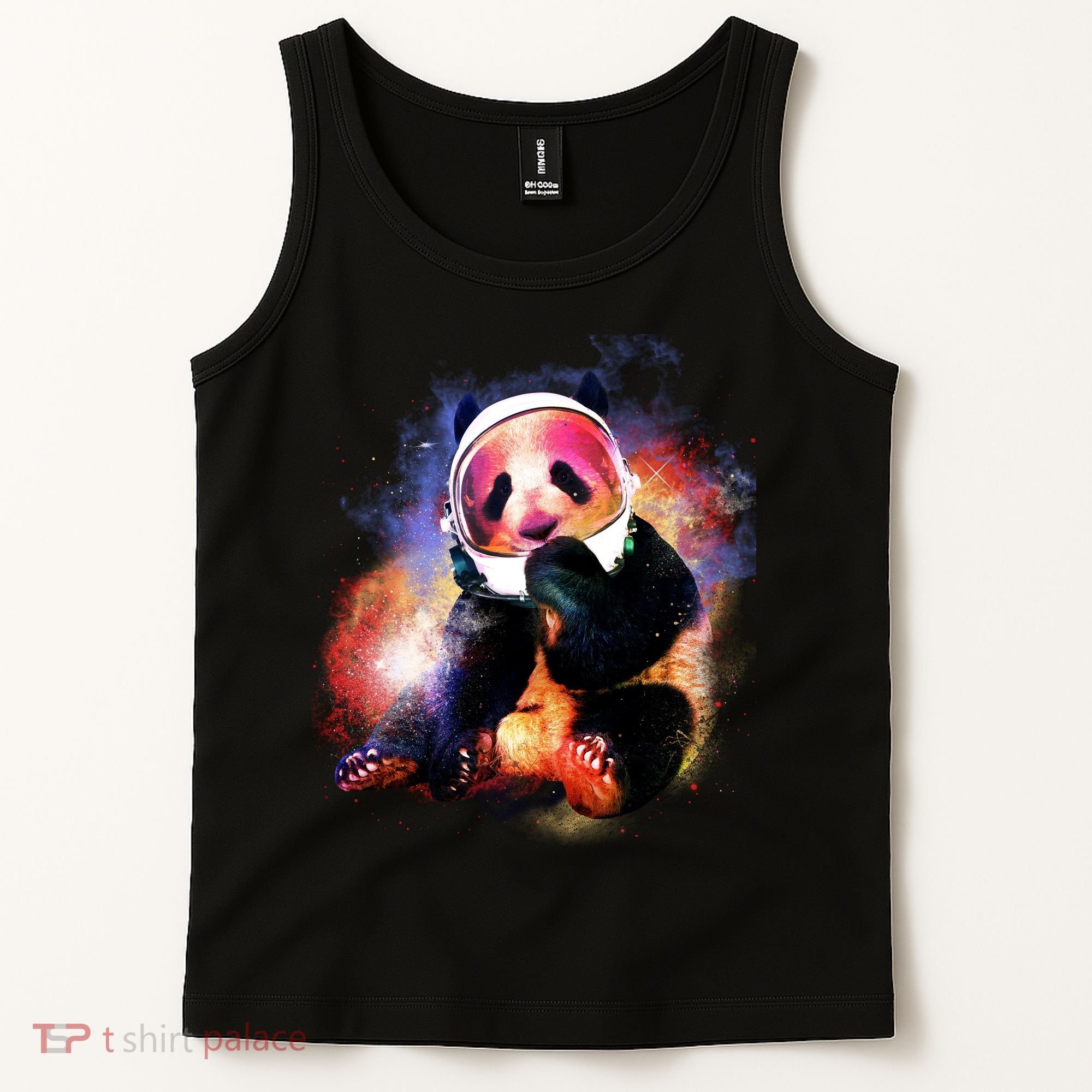 Astronaut Panda Galaxy Splatter Tank Top