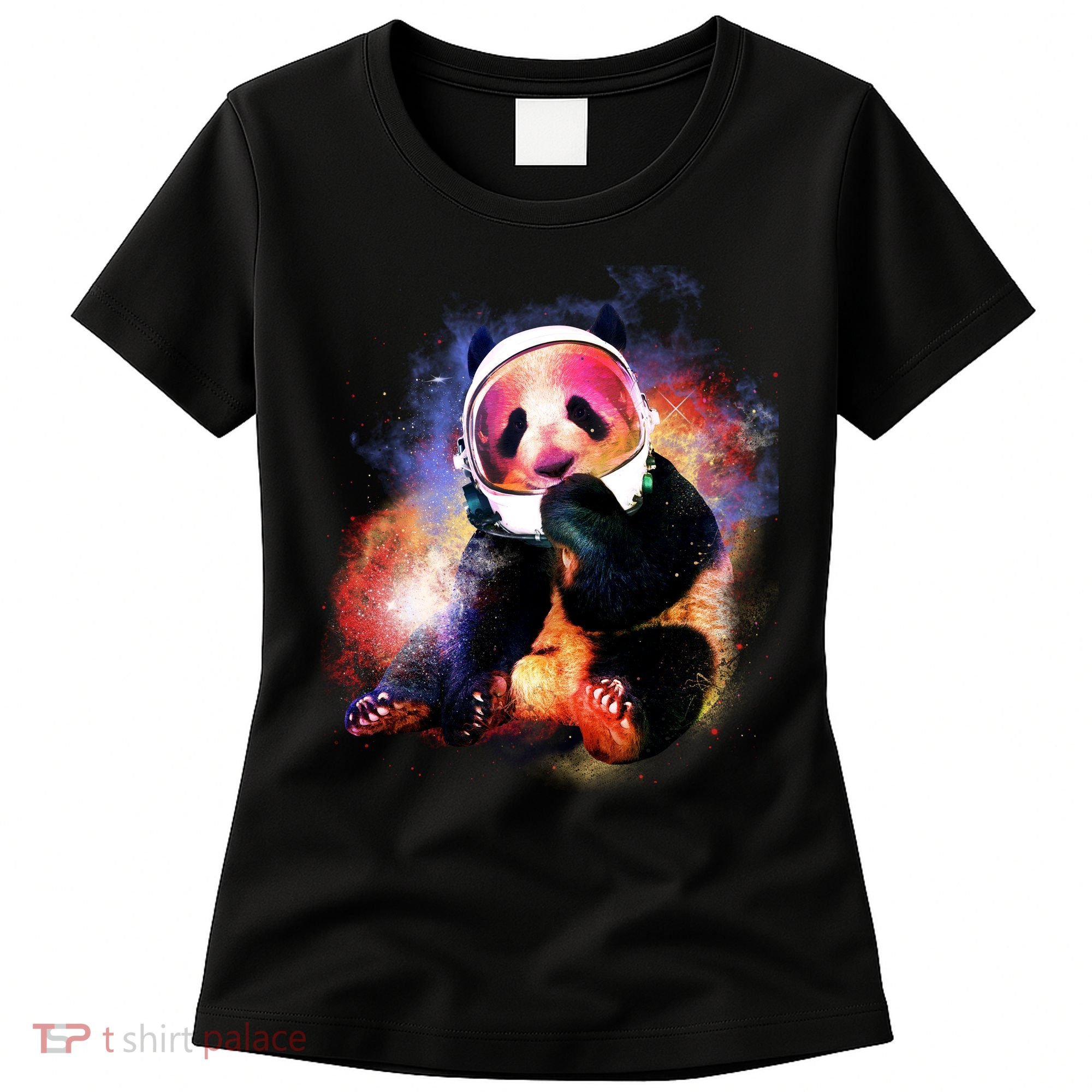 Astronaut Panda Galaxy Splatter Women's T-Shirt
