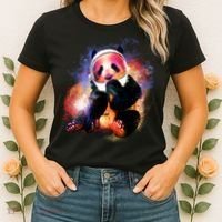 Astronaut Panda Galaxy Splatter Women's T-Shirt thumb 2