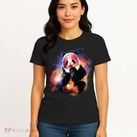 Astronaut Panda Galaxy Splatter Women's T-Shirt thumb 4