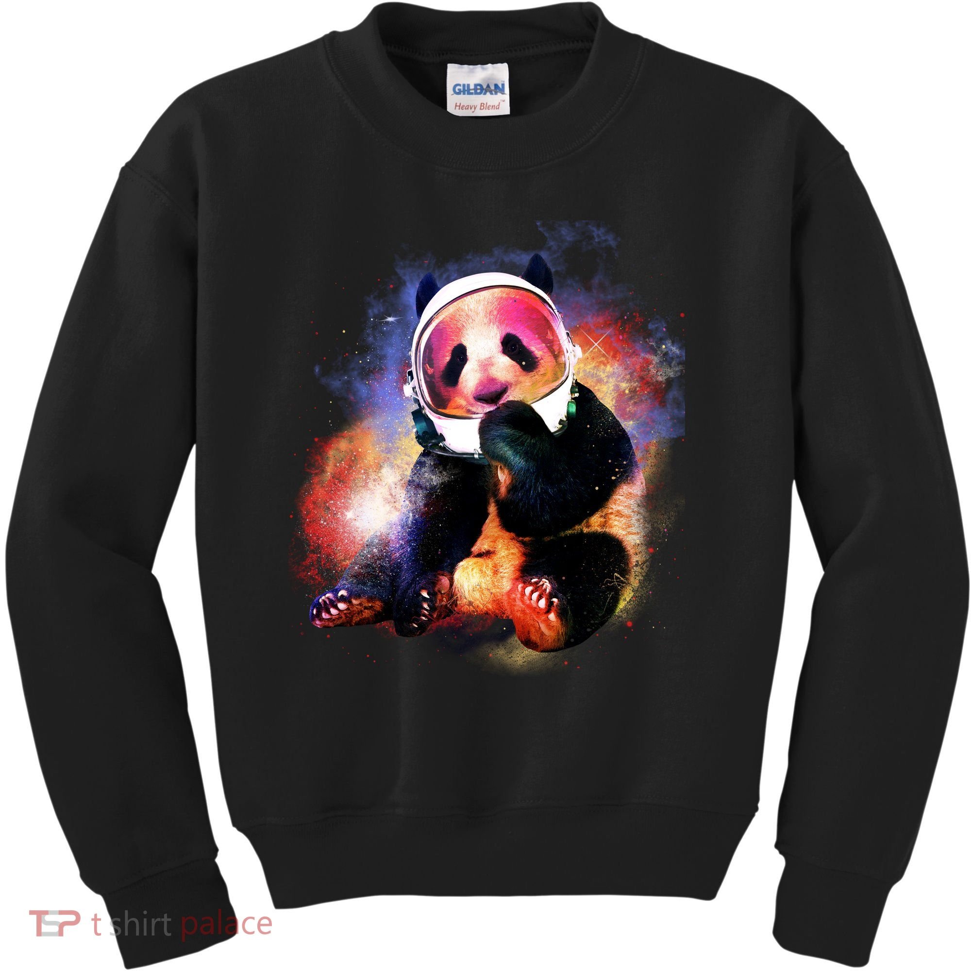 Astronaut Panda Galaxy Splatter Kids Sweatshirt