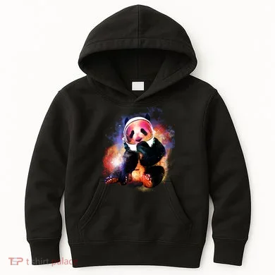 Astronaut Panda Galaxy Splatter Kids Hoodie