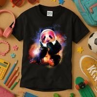 Astronaut Panda Galaxy Splatter Kids T-Shirt thumb 3