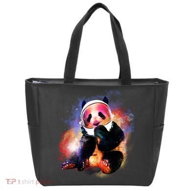 Astronaut Panda Galaxy Splatter Tote Bag