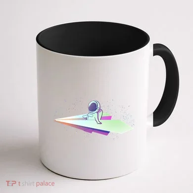 Astronaut Paper Plane Coffee Mug back