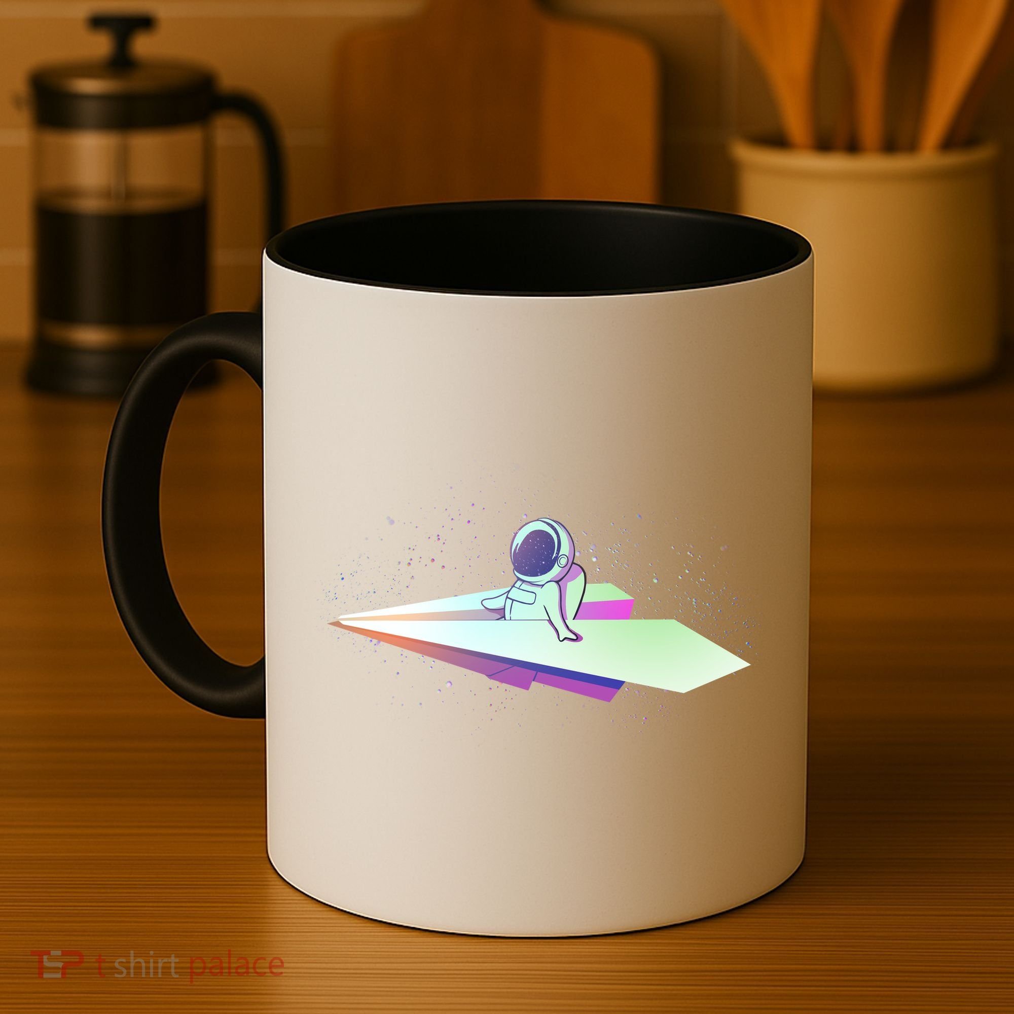 Astronaut Paper Plane Coffee Mug