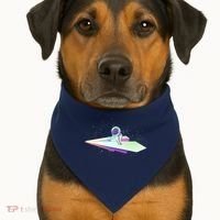 Astronaut Paper Plane USA-Made Doggie Bandana thumb 1