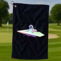 Astronaut Paper Plane Golf Towel thumb 1