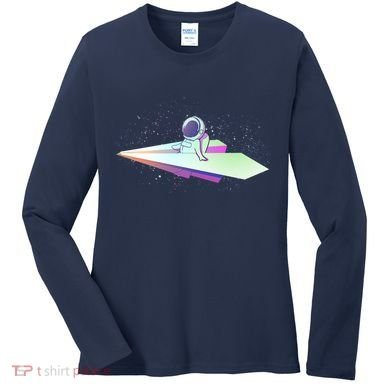 Astronaut Paper Plane Women's Long Sleeve Shirt