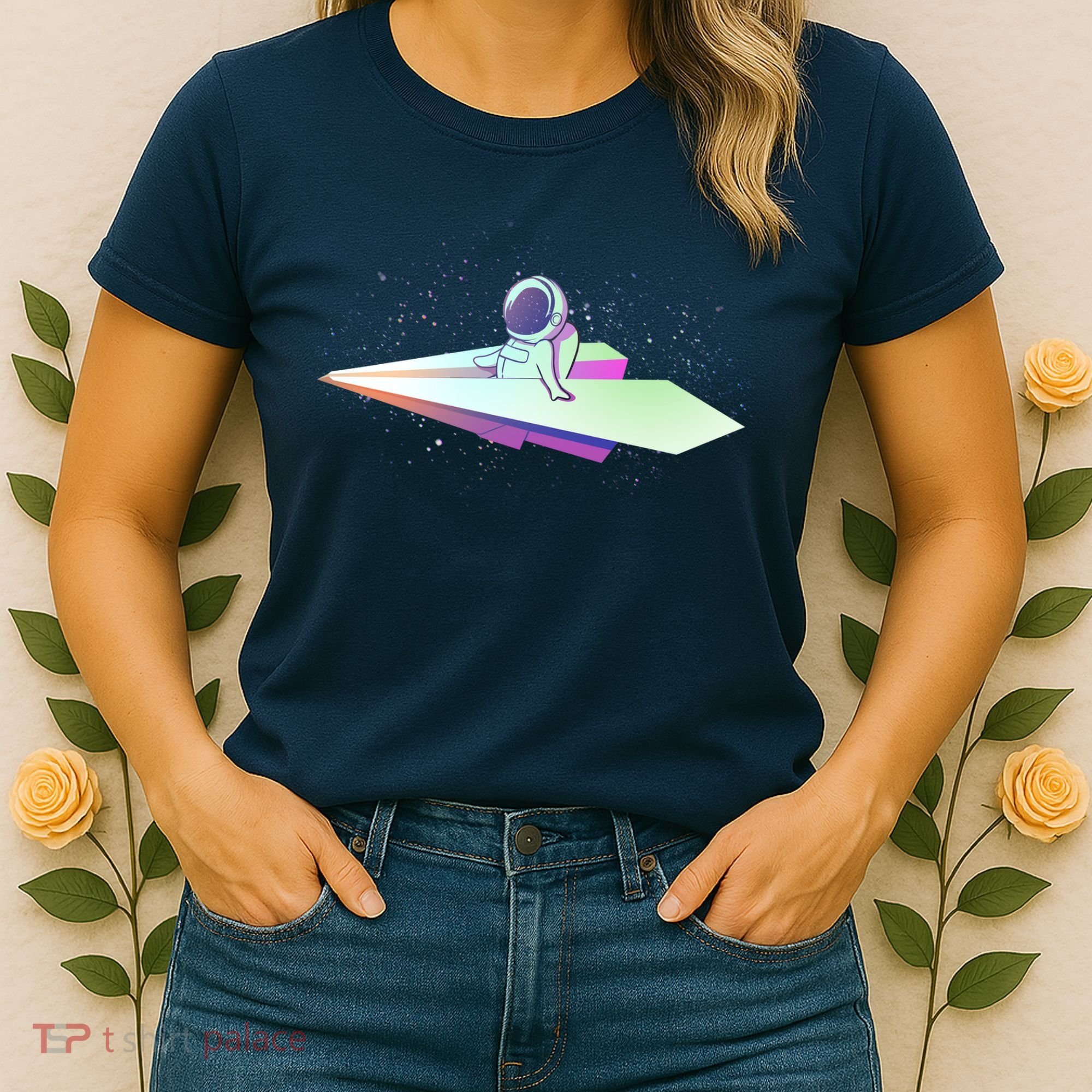 Astronaut Paper Plane Women's T-Shirt