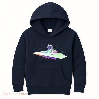 Astronaut Paper Plane Kids Hoodie