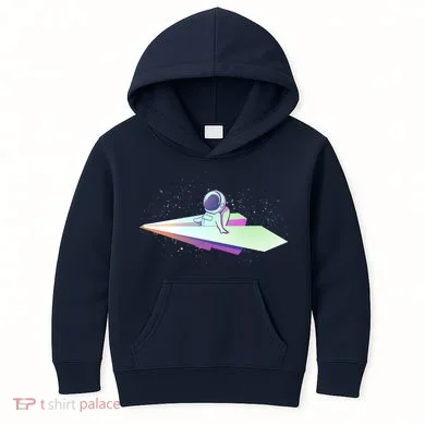 Astronaut Paper Plane Kids Hoodie