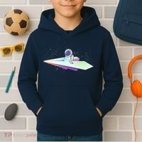 Astronaut Paper Plane Kids Hoodie thumb 2