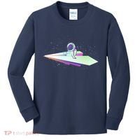 Astronaut Paper Plane Kids Long Sleeve Shirt thumb 0
