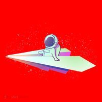 Astronaut Paper Plane Santa Hat thumb 1