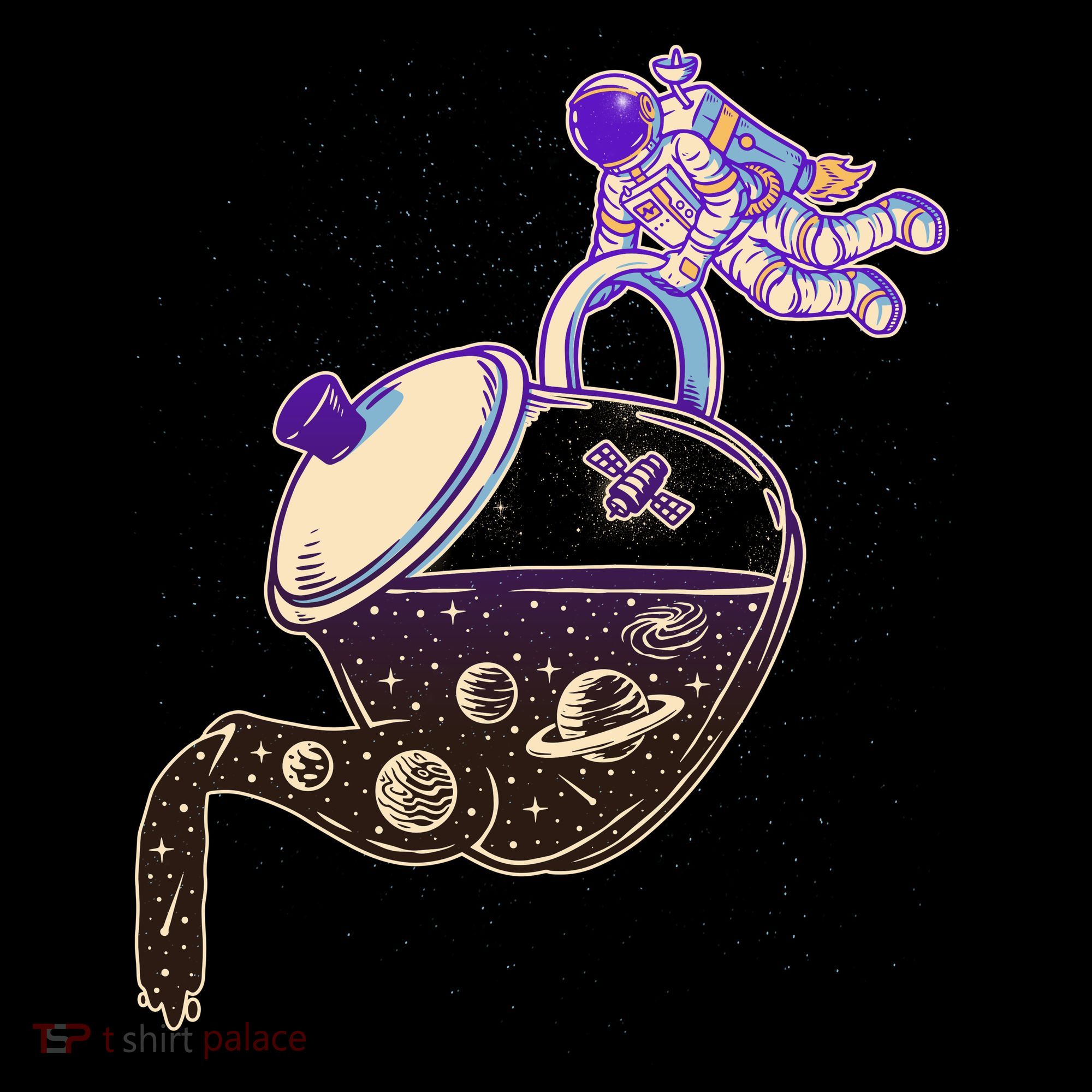 Astronaut Pouring Galaxy Coffee Coffee Long Sleeve Shirt