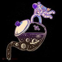 Astronaut Pouring Galaxy Coffee Coffee Apron thumb 3