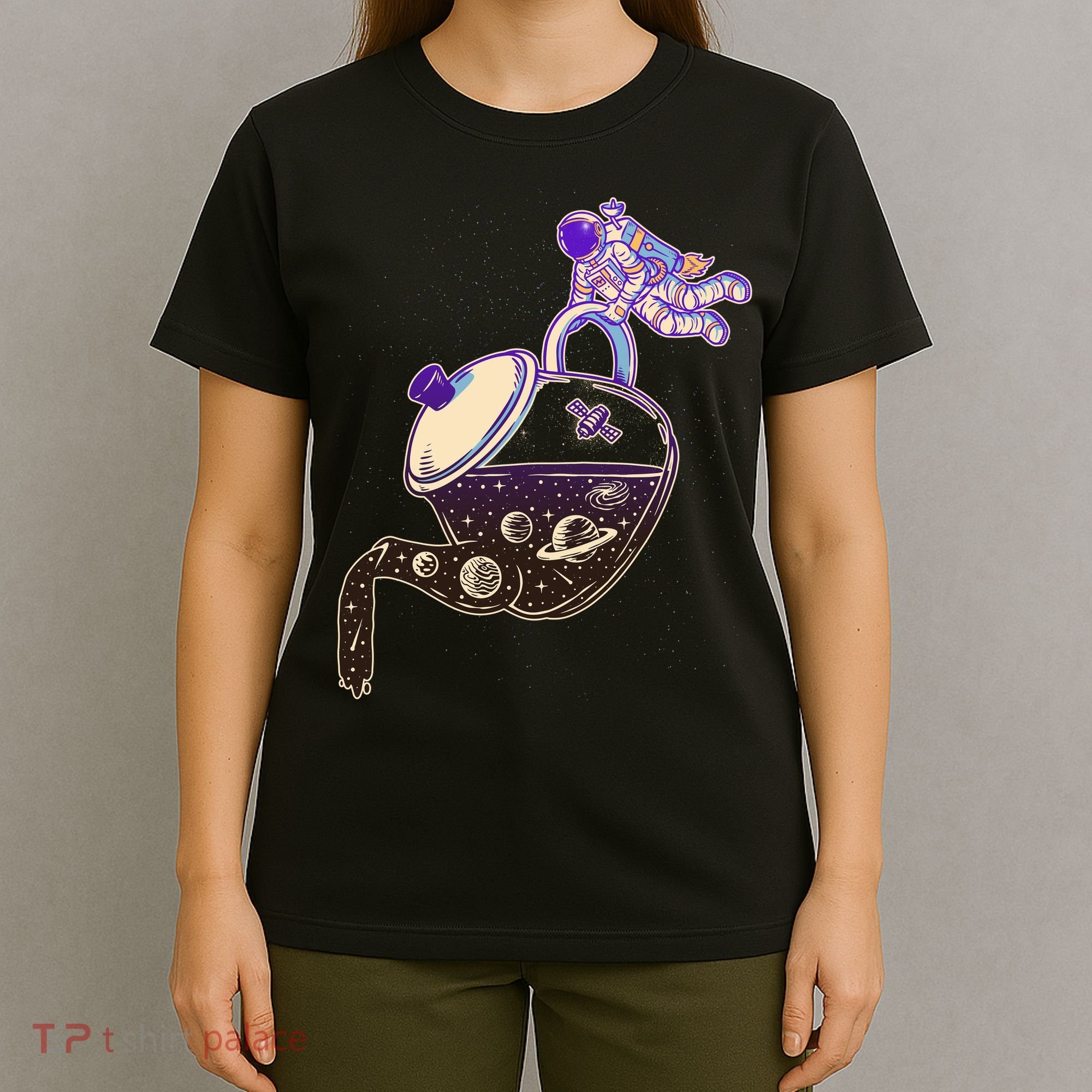 Astronaut Pouring Galaxy Coffee Coffee T-Shirt