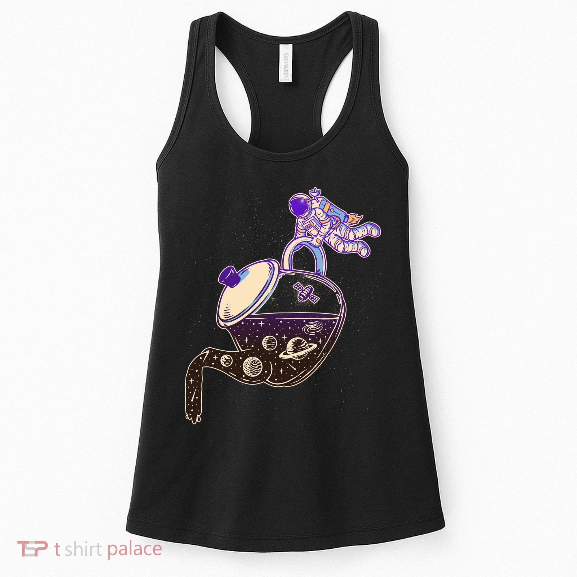 Astronaut Pouring Galaxy Coffee Coffee Women's Tank Top