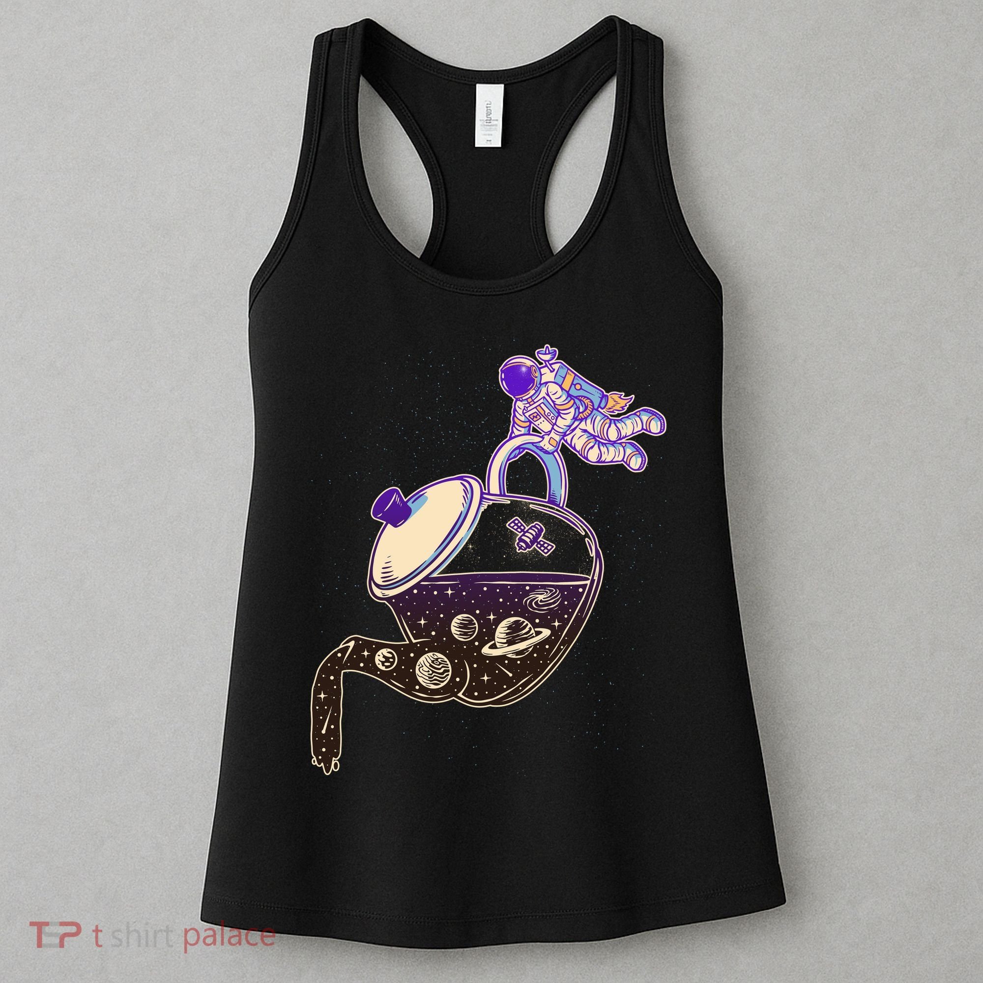 Astronaut Pouring Galaxy Coffee Coffee Women's Tank Top