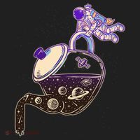 Astronaut Pouring Galaxy Coffee Coffee Hat thumb 2