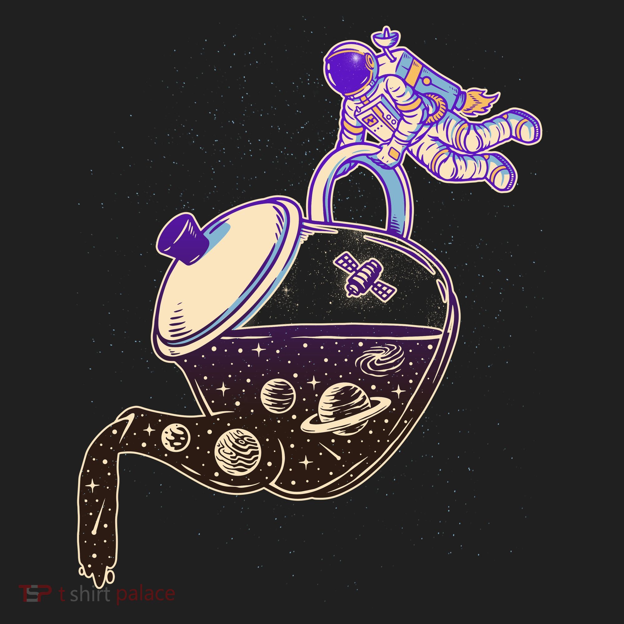 Astronaut Pouring Galaxy Coffee Coffee Hat