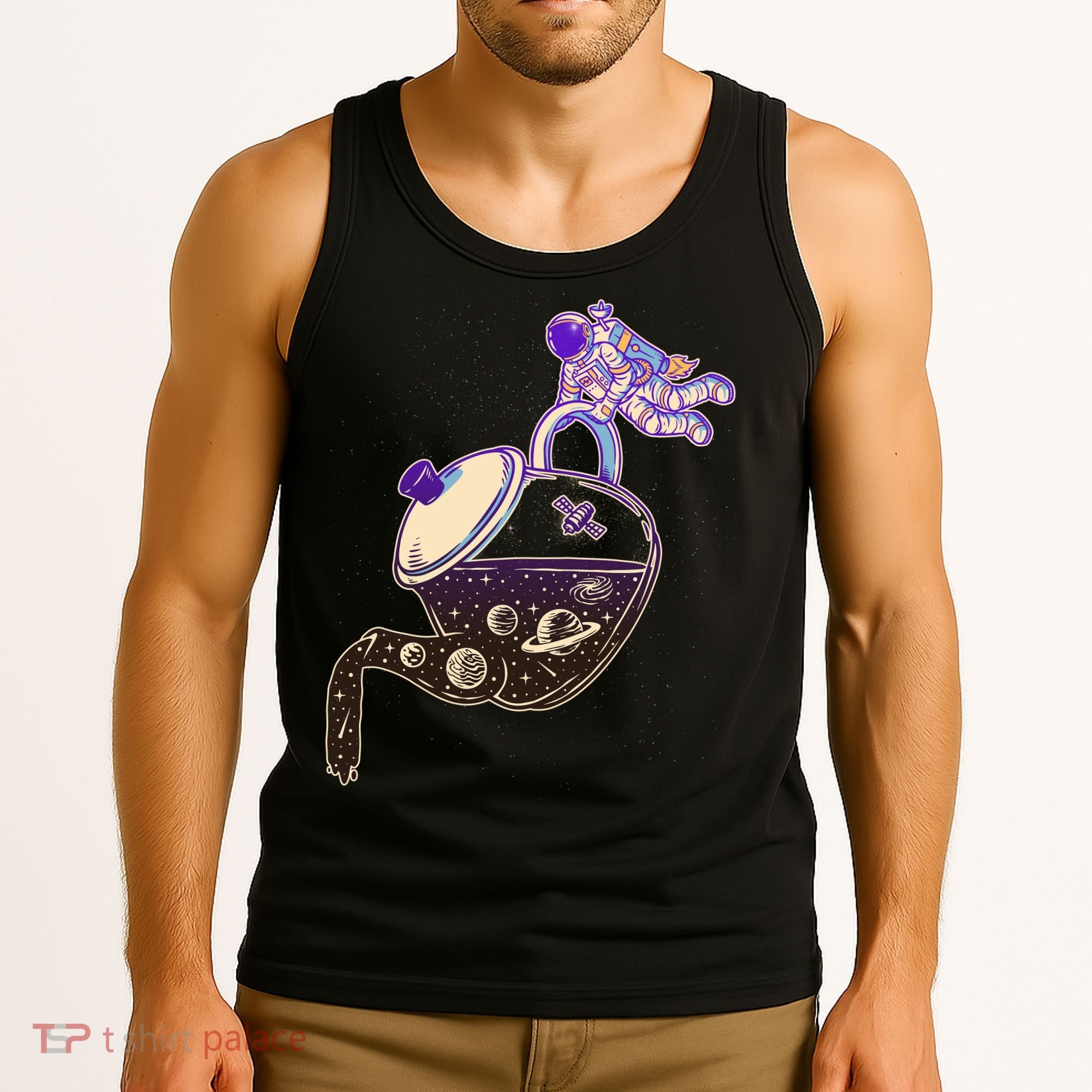Astronaut Pouring Galaxy Coffee Coffee Tank Top