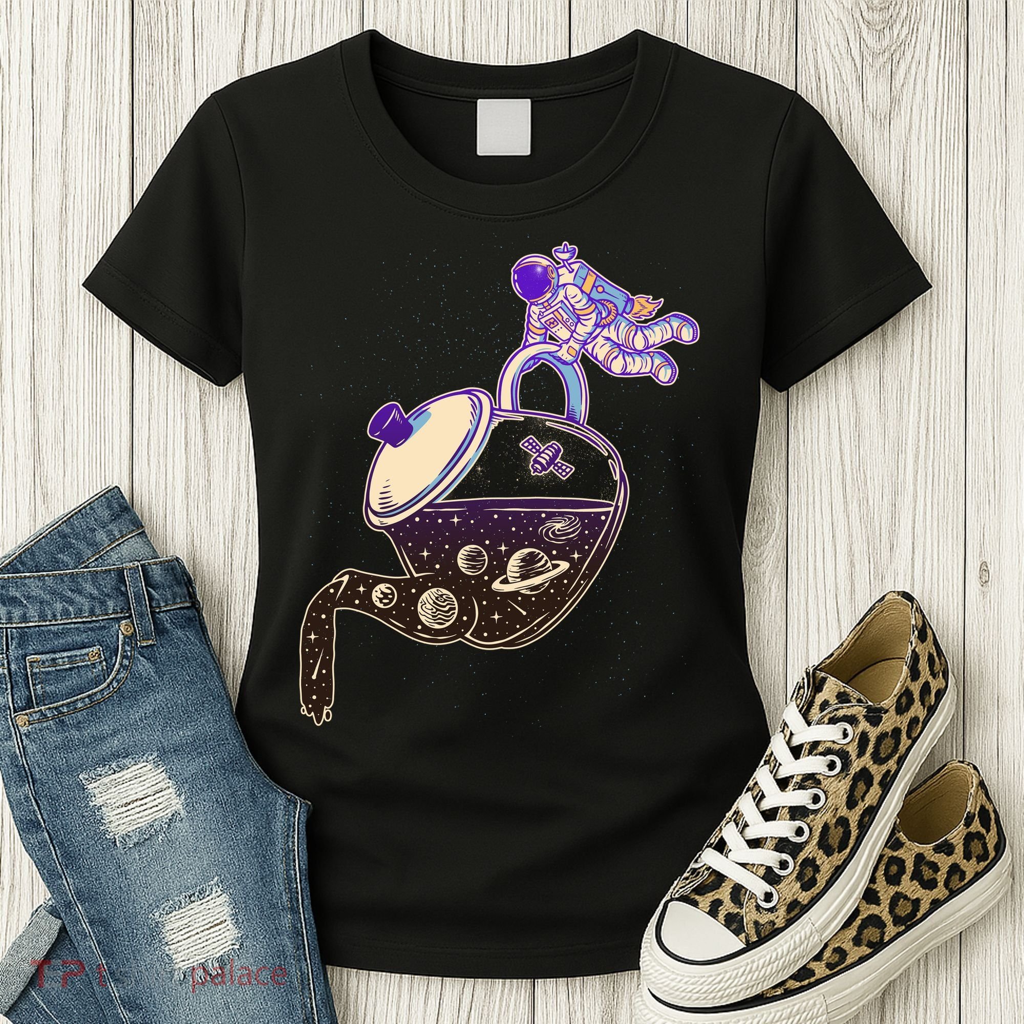 Astronaut Pouring Galaxy Coffee Coffee Women's T-Shirt