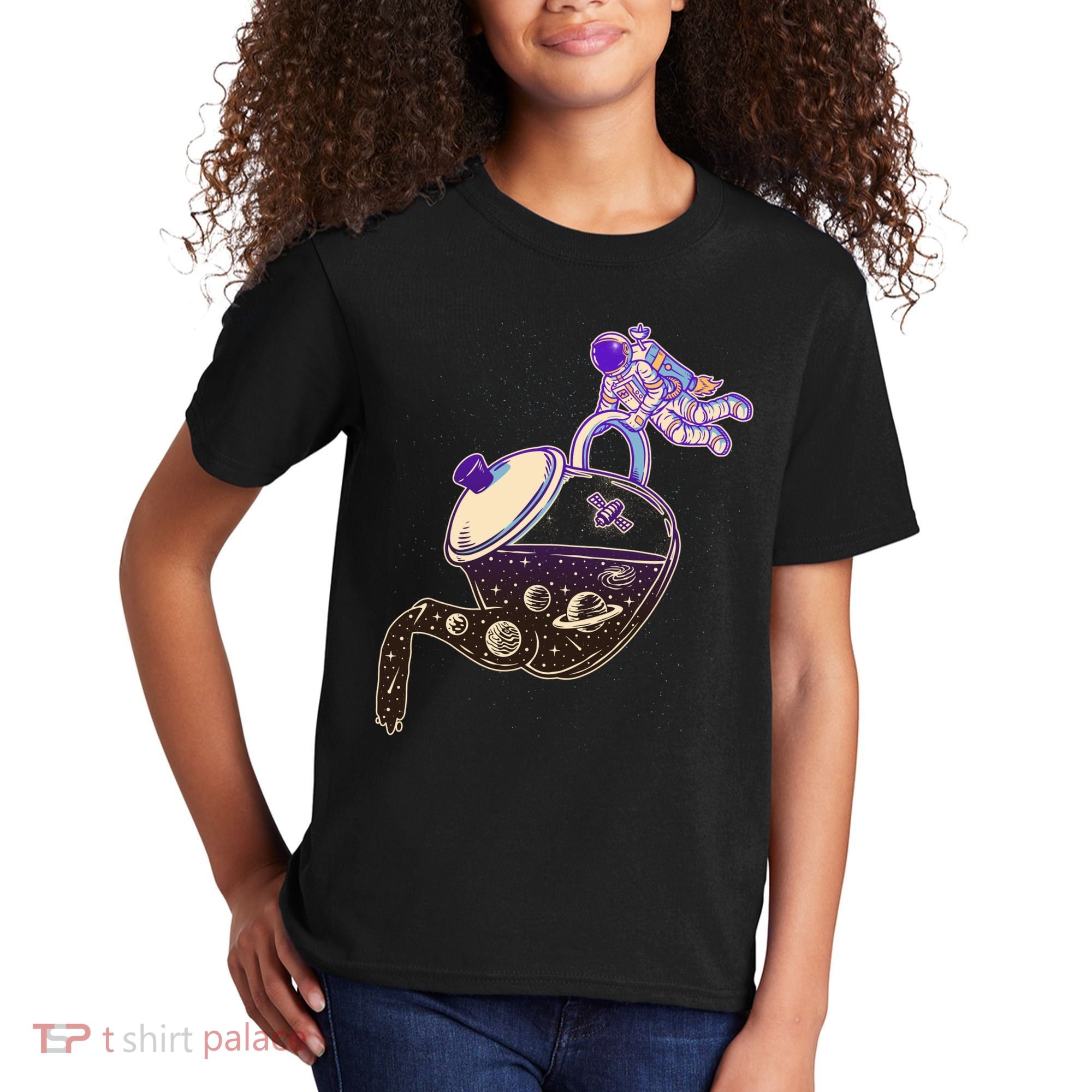 Astronaut Pouring Galaxy Coffee Coffee Kids T-Shirt