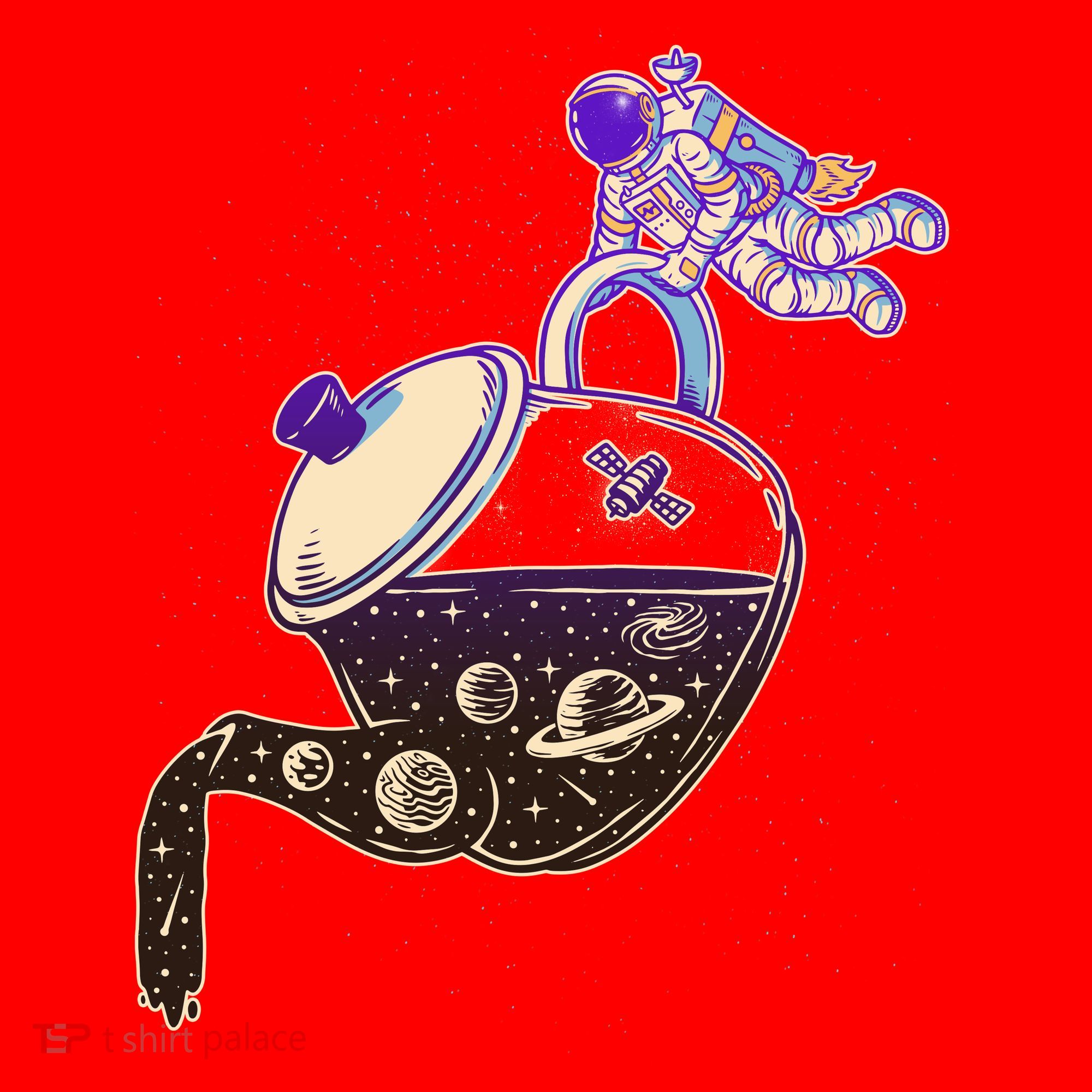 Astronaut Pouring Galaxy Coffee Coffee Santa Hat