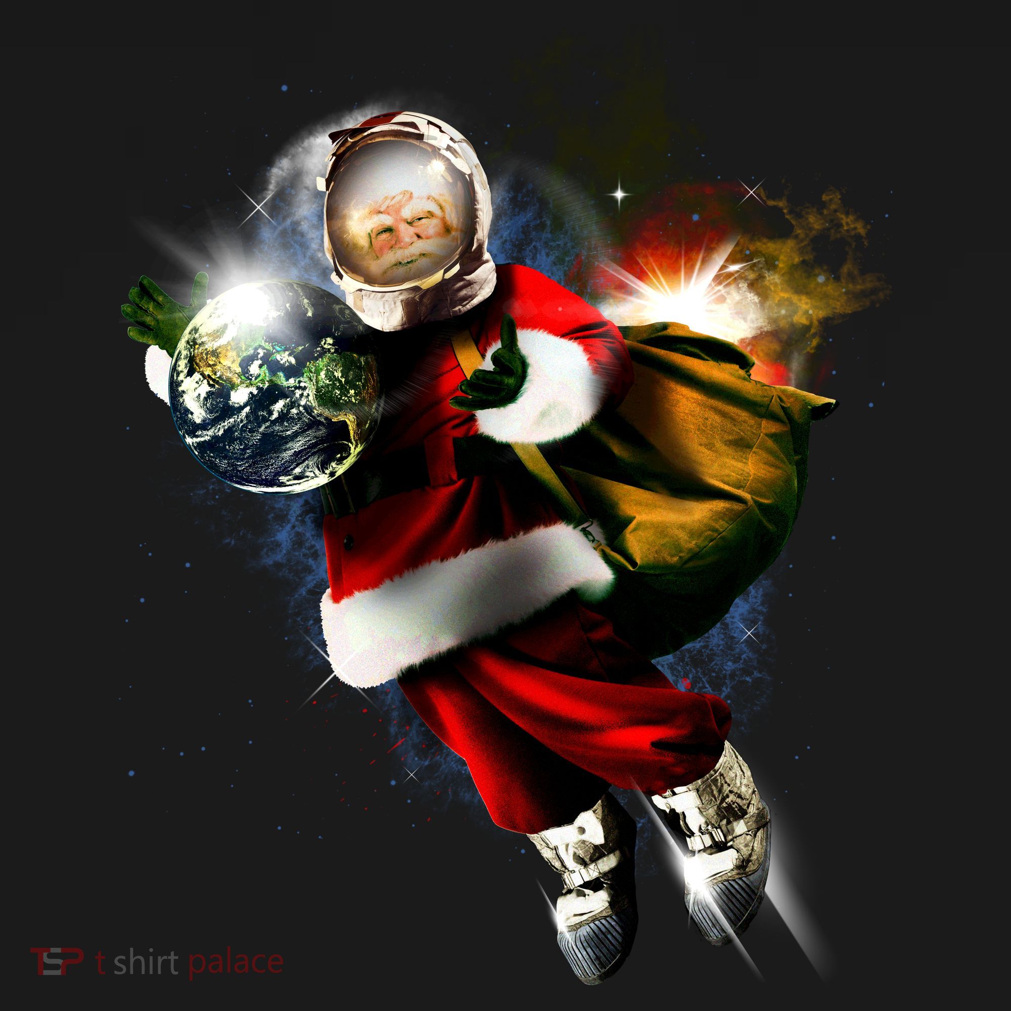 Astronaut Santa Claus In Space Doggie Tank