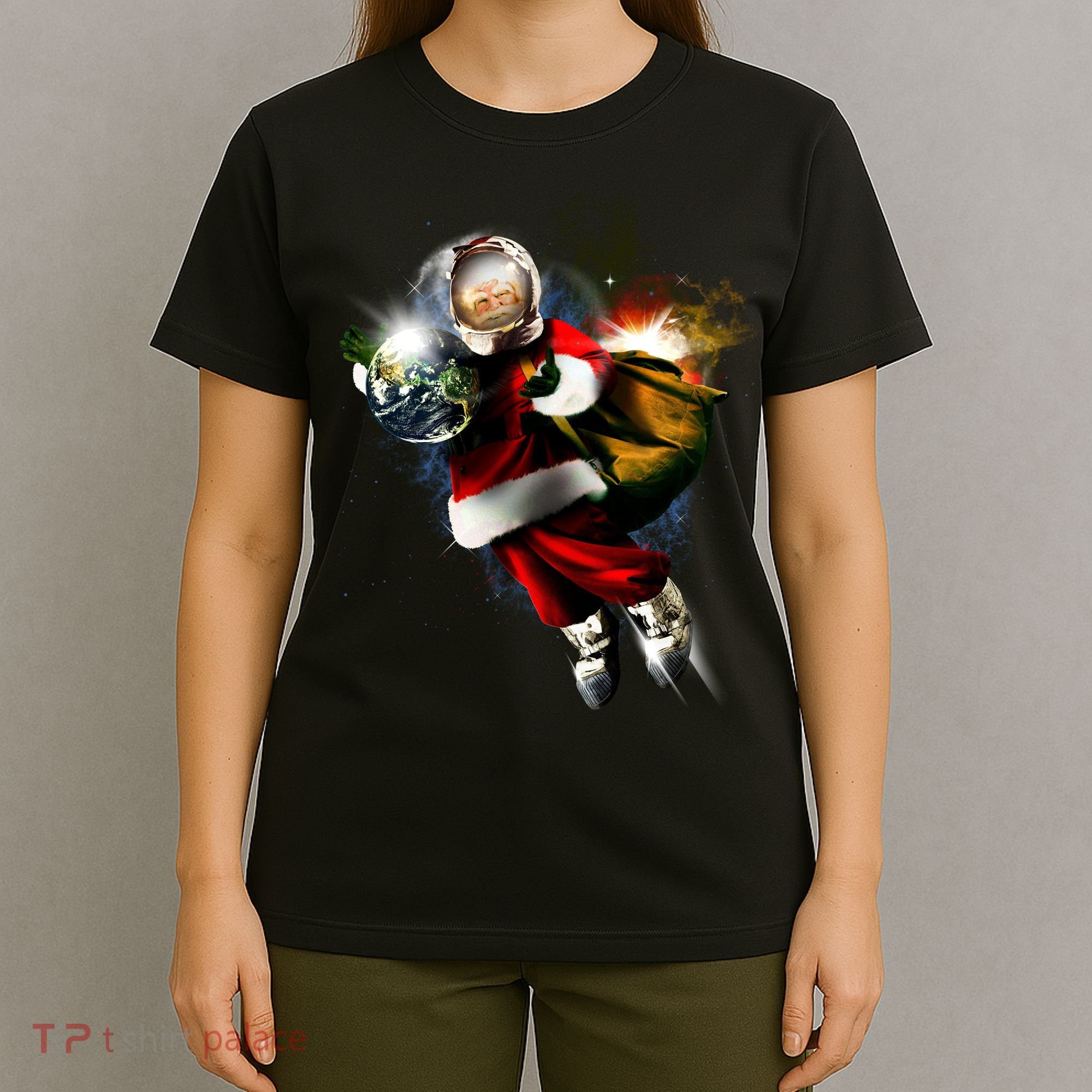 Astronaut Santa Claus In Space T-Shirt