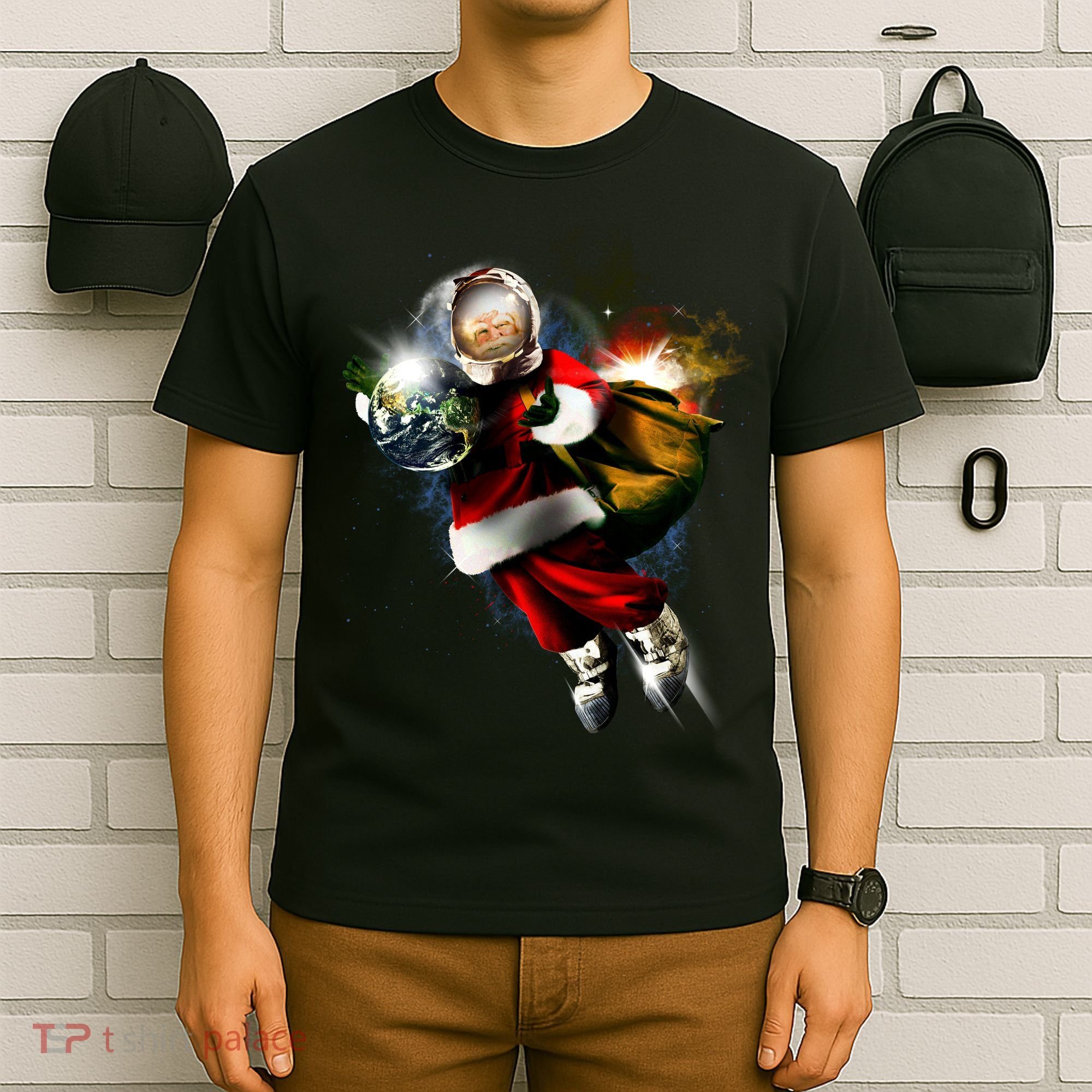 Astronaut Santa Claus In Space T-Shirt