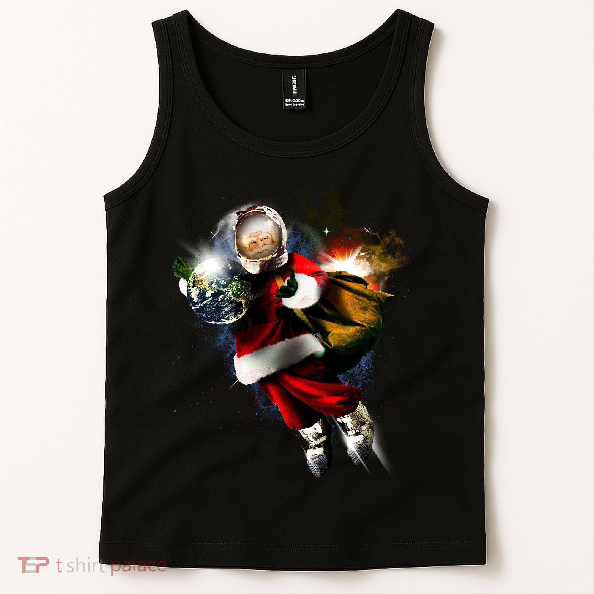 Astronaut Santa Claus In Space Tank Top