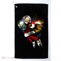Astronaut Santa Claus In Space Golf Towel thumb 0
