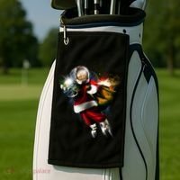 Astronaut Santa Claus In Space Golf Towel thumb 2