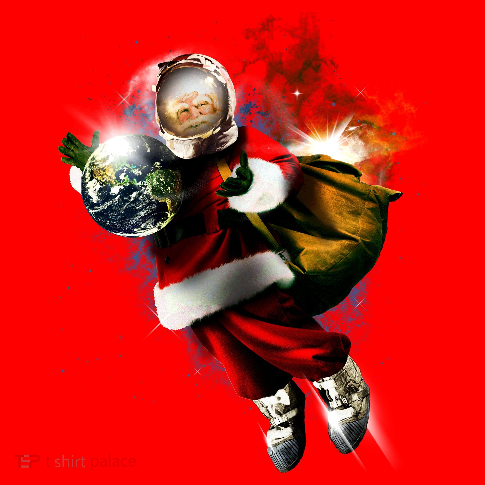 Astronaut Santa Claus In Space Santa Hat