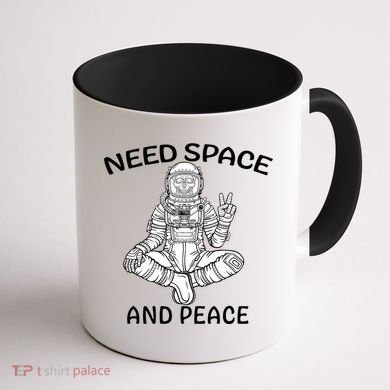 Astronaut Skeleton Need Space And Peace Coffee Mug back
