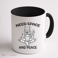 Astronaut Skeleton Need Space And Peace Coffee Mug thumb 1