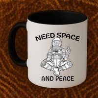 Astronaut Skeleton Need Space And Peace Coffee Mug thumb 2