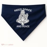Astronaut Skeleton Need Space And Peace USA-Made Doggie Bandana thumb 0